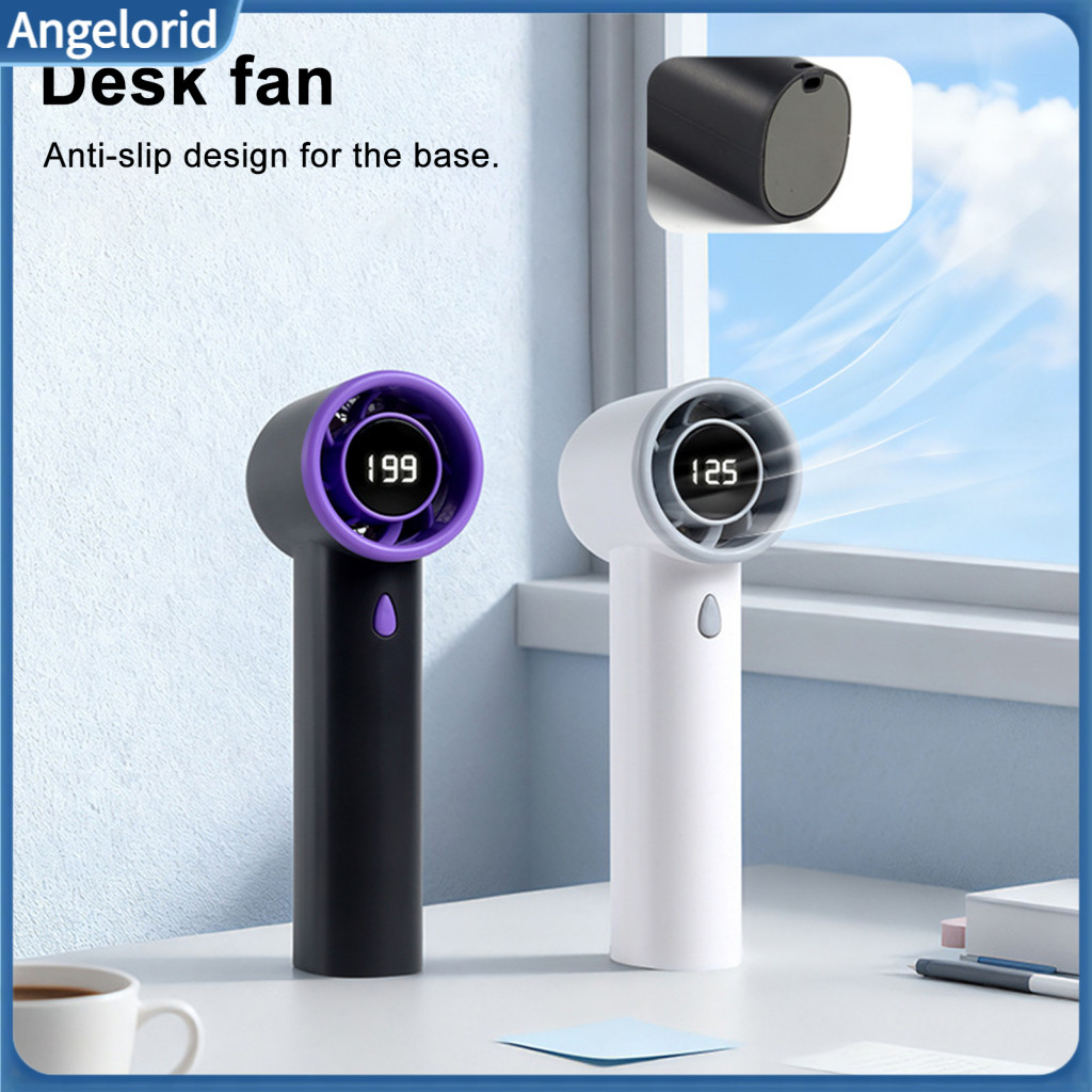 Mini Handheld Fan Portable Small Usb with Lcd Display High-speed Brushless Motor Rechargeable for Travel Office Outdoor