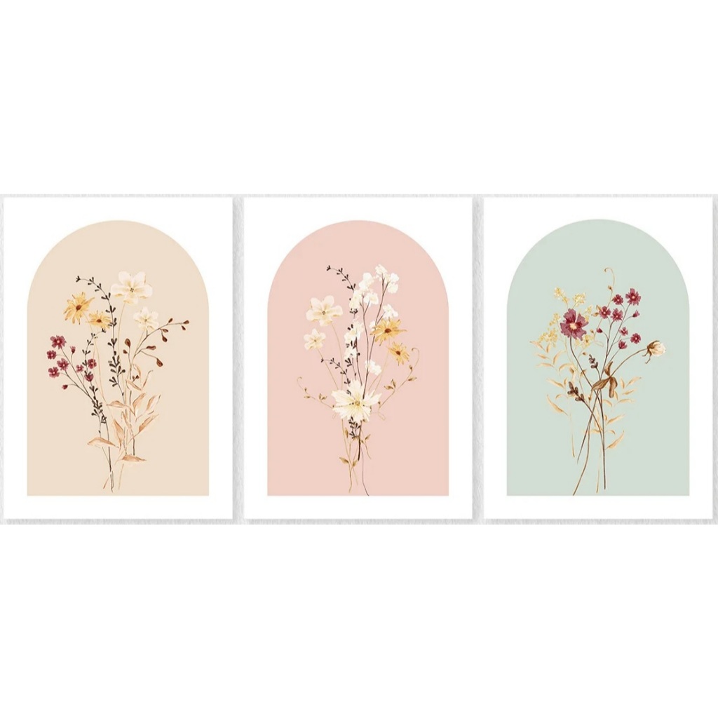 Quadro decorativo Simples Moderna Aquarela Flor 40x60