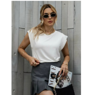 Blusa Feminina Muscle Ombreiras Elegante em Viscolycra