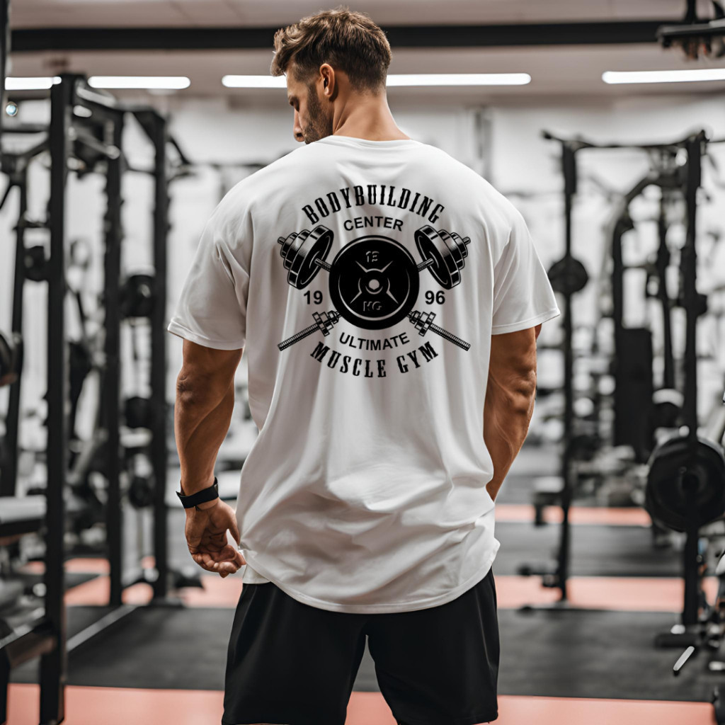 Camiseta estampada premium em puro algodão Camiseta camisa oversized streetwear academia treino muscle gym