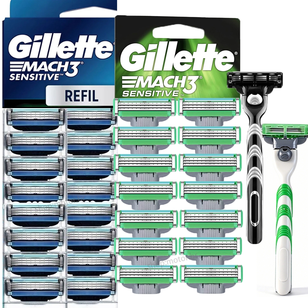 Lâminas de Barbear Gillette Mach3 Substituição da lâmina Pacote com 3 Lâminas de Camada Aloe Replacement Device for Skin