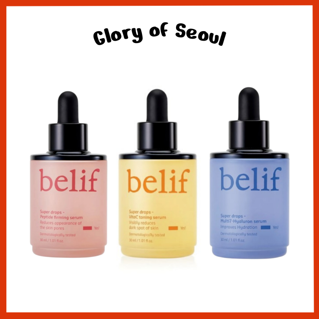 BELIF Super Drops Serum, 3 types, 30ml ( Peptide Firming, VitaC Toning, Multi-7 Hyaluron )