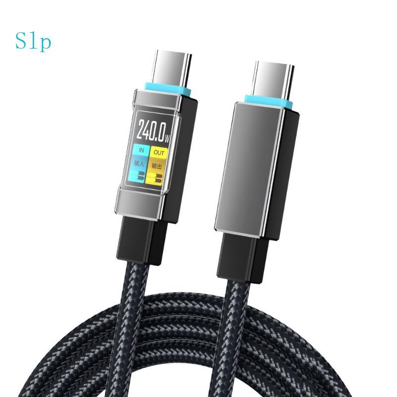 Carregamento Slp USB C 240W Carga Rápida 1 5M Têxtil Type Transferência 480 Mbps Para Cabeceira