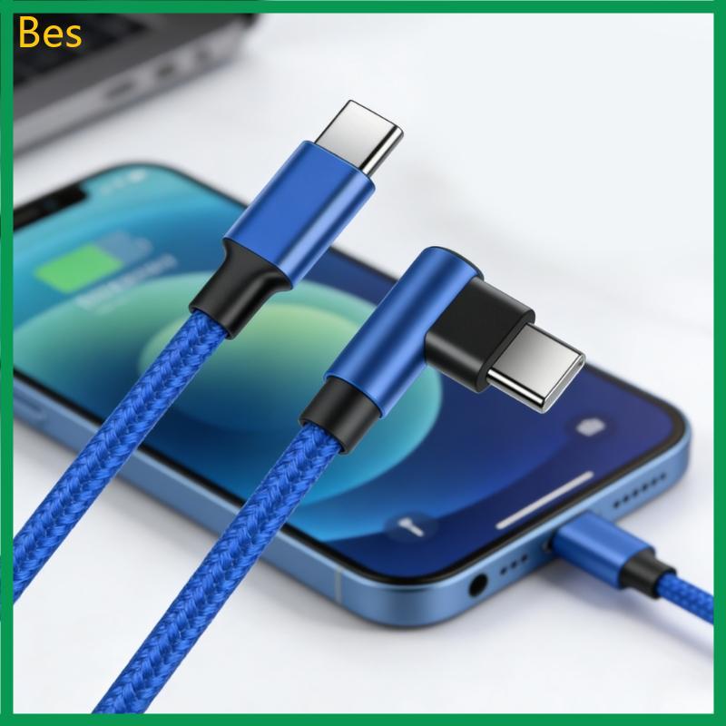 Bes 60W Tipo C Ponta Angular Nylon Trançado Para Carregamento Conveniente 480Mbps