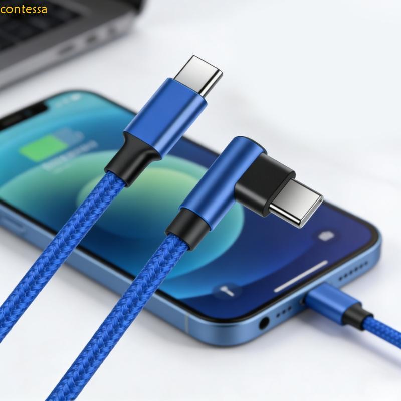 contessa Nylon USB C 60W Power Transferência 480Mbps Para Dispositivos