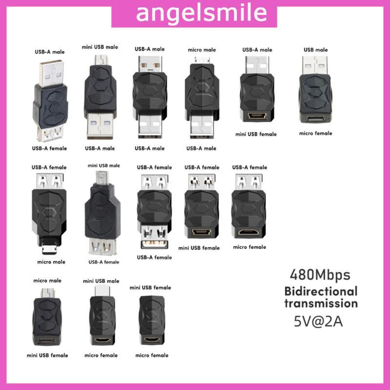 Adaptador Transmissão USB Bidirecional ANG 480Mbps USB2 0 Fêmea Conversor Conector