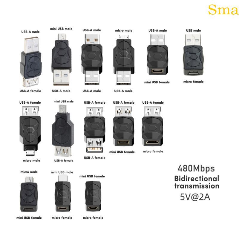 Sma Adaptador USB Para Fêmea Conversor Conector 480Mbps Carregamento DualWay