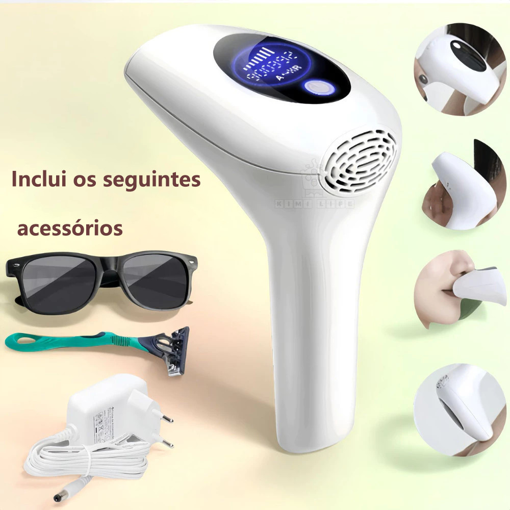 Portable Laser Hair Removal Device 900,000 Pulses Pain-Free Ice-Point Technology Safe and Efficient Home Hair Removal