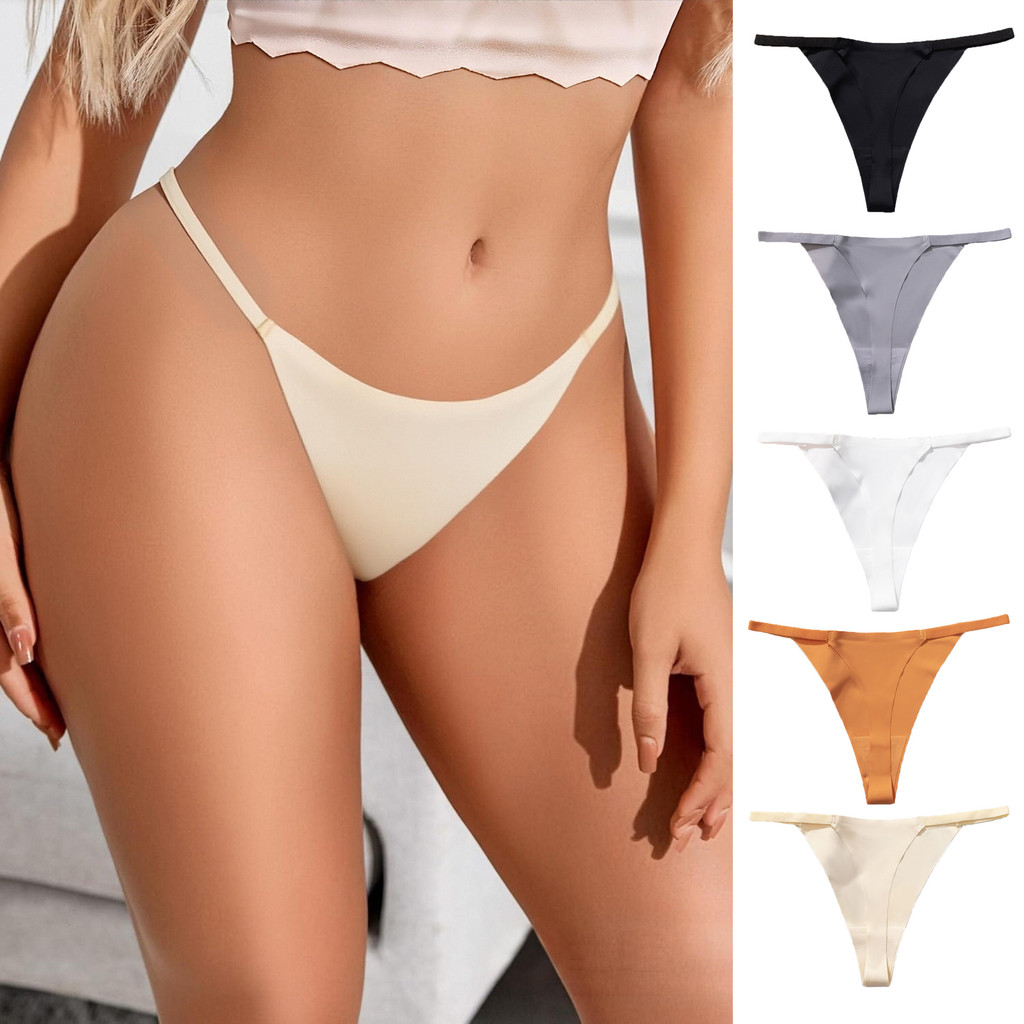 5 Pack Premium Seamless Ice Silk Comfortable Thongs