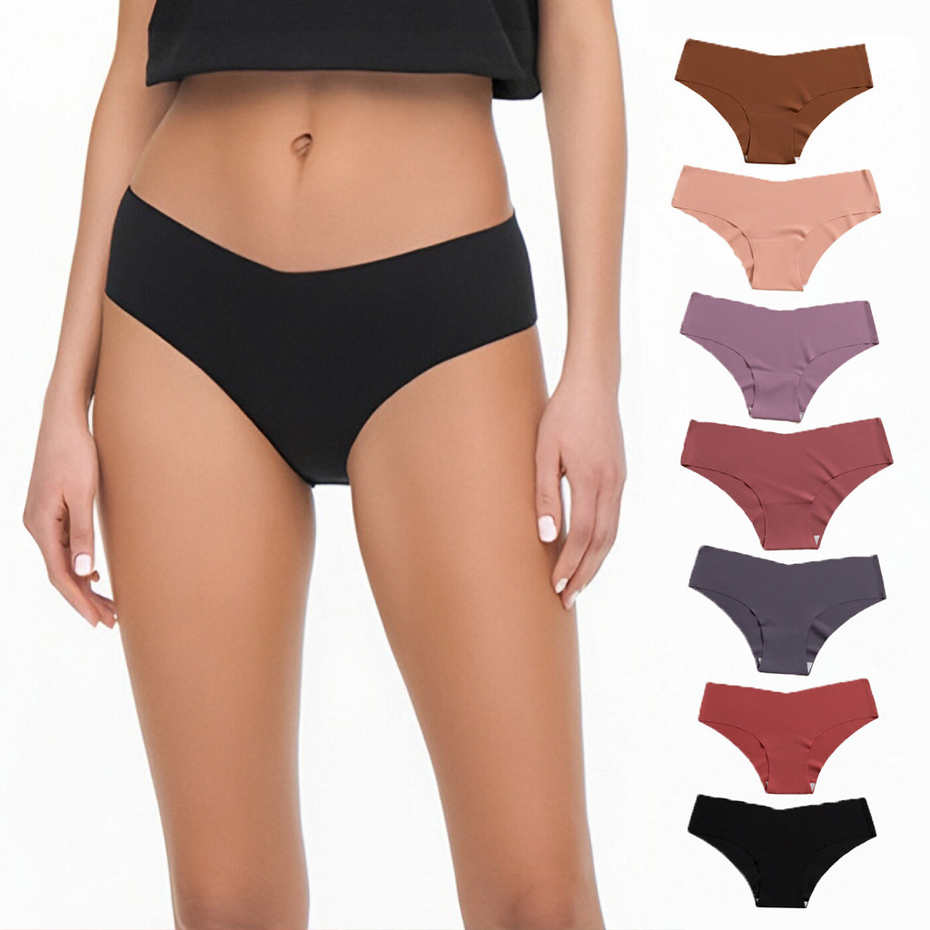 7 Pack Basic Comfortable Solid-Color Cotton Thongs