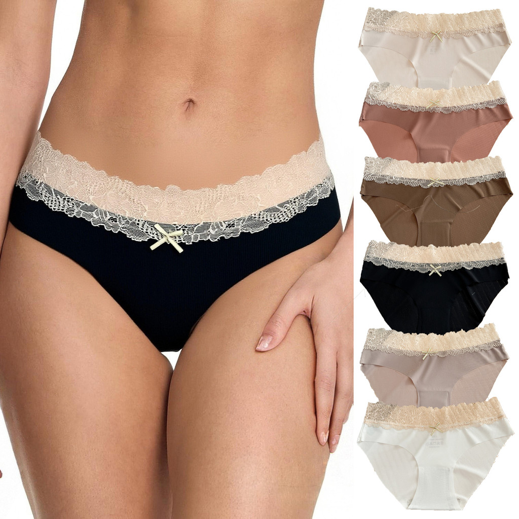 6 Pack Basic Comfortable Solid-Color Cotton Thongs