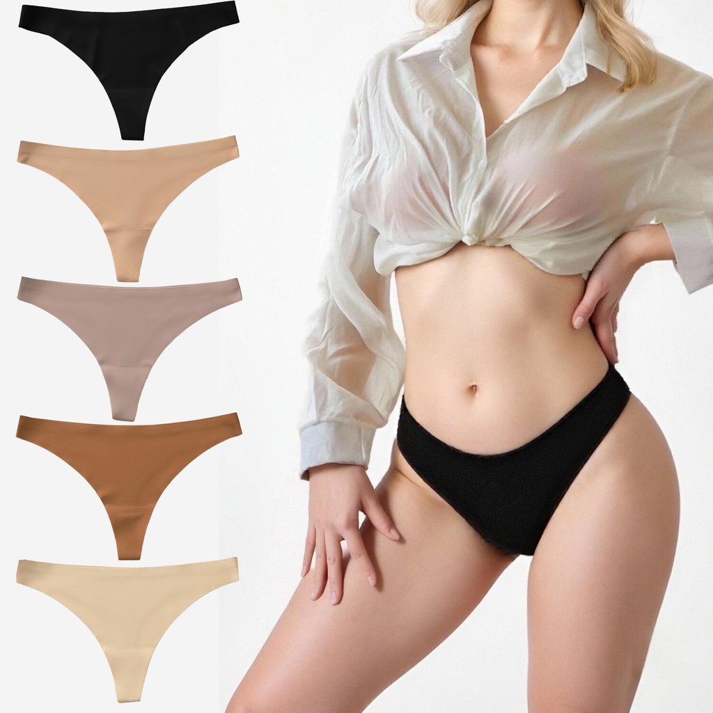 5 Pack Premium Seamless Ice Silk Comfortable Thongs