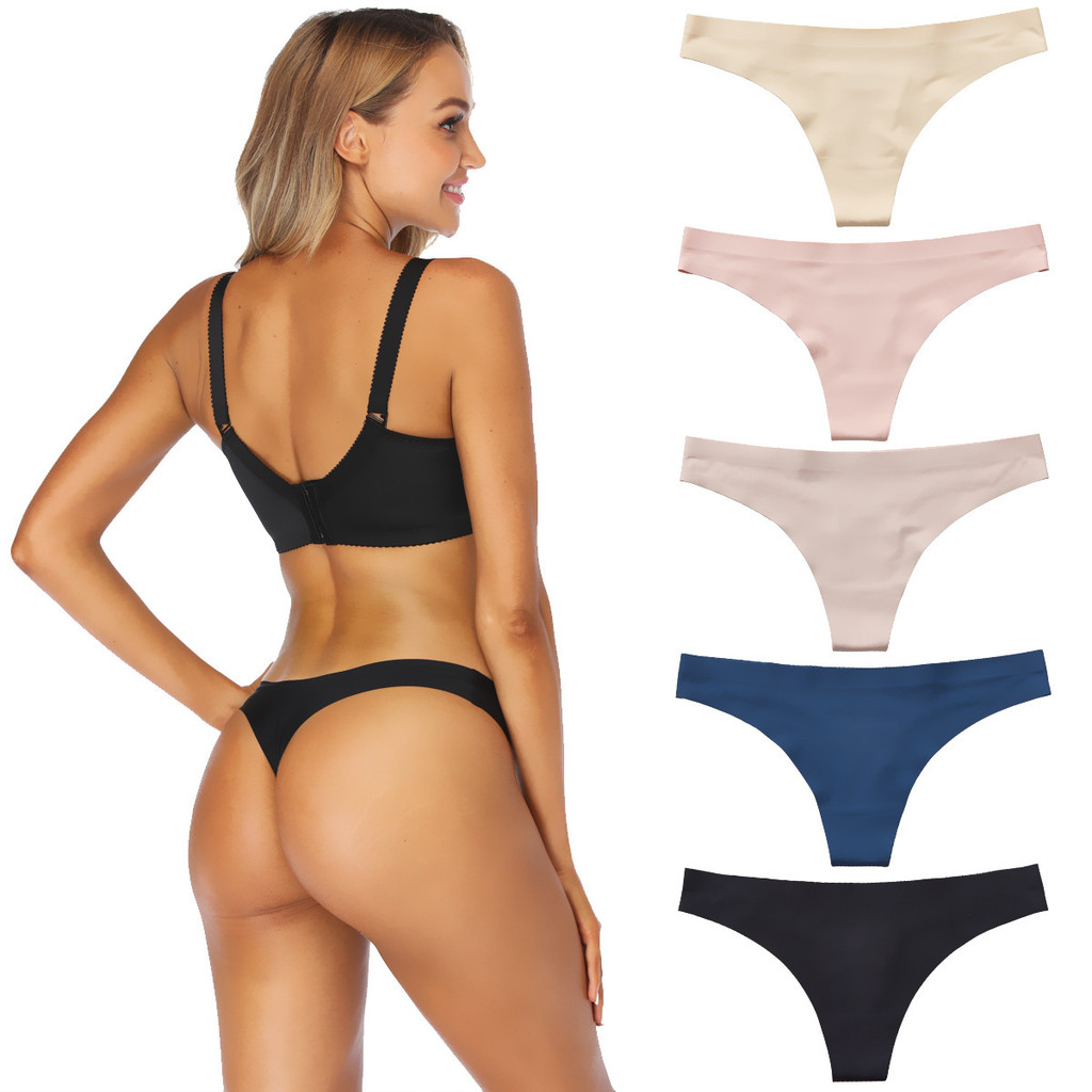 5 Pack Premium Seamless Ice Silk Comfortable Thongs