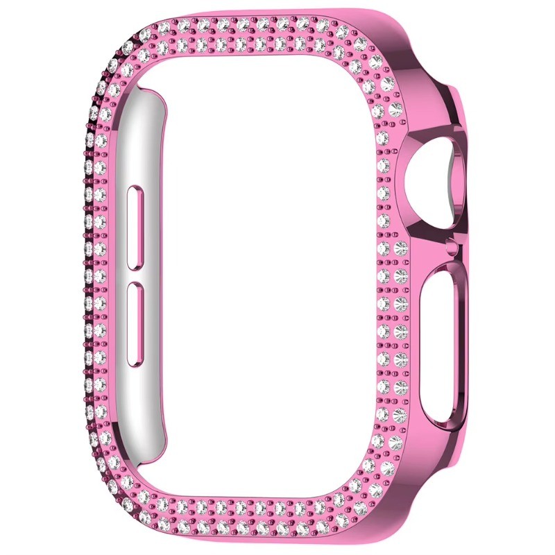 Capa De Diamante Para Apple Watch Series 12 11 10 46mm 42mm Hard Hollow PC Bumper Frame Shell Cover Acessórios De Smartw