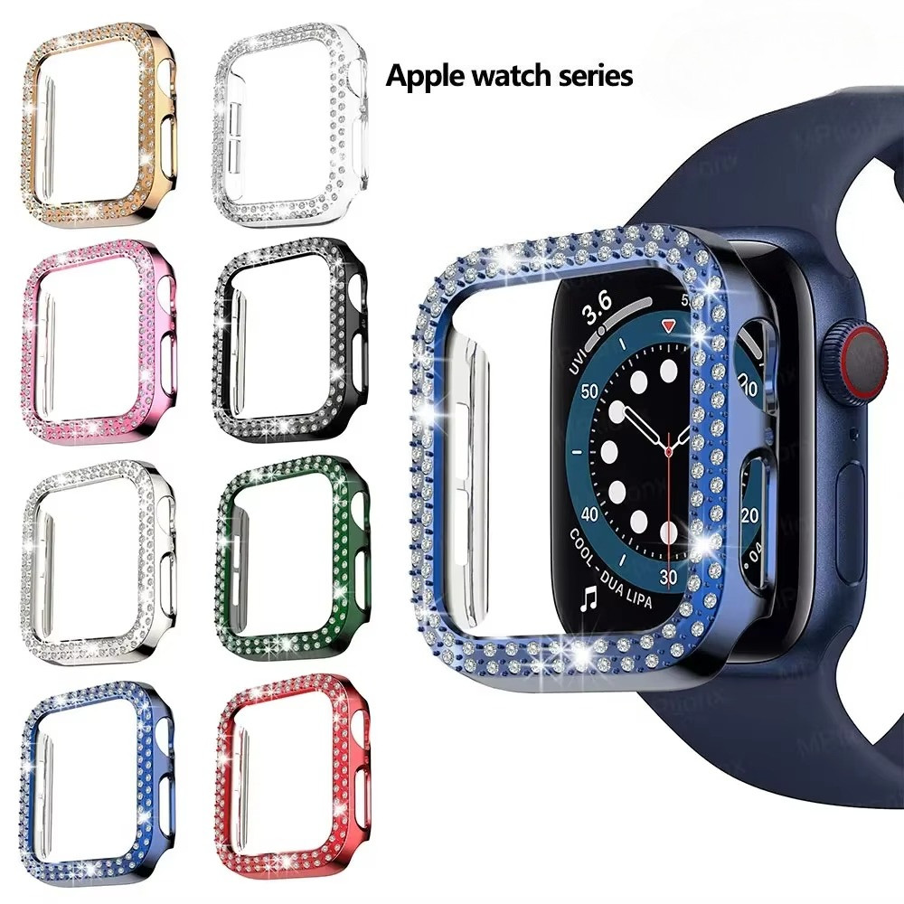 Para Apple Watch Series 12 11 10 46mm 42mm Capa Smart Bumper Shell Acessórios De PC S12 S11 S10 Sem Tela Diamante Hard P