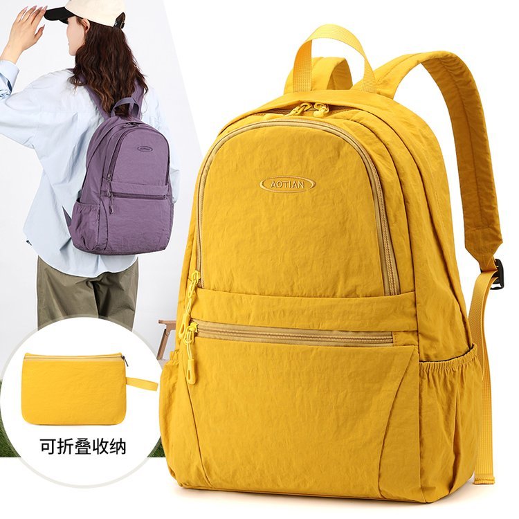 Lazer mochila de viagem à prova dwaterproof água Puff moda estudante do ensino médio portátil dobrável leve mochila