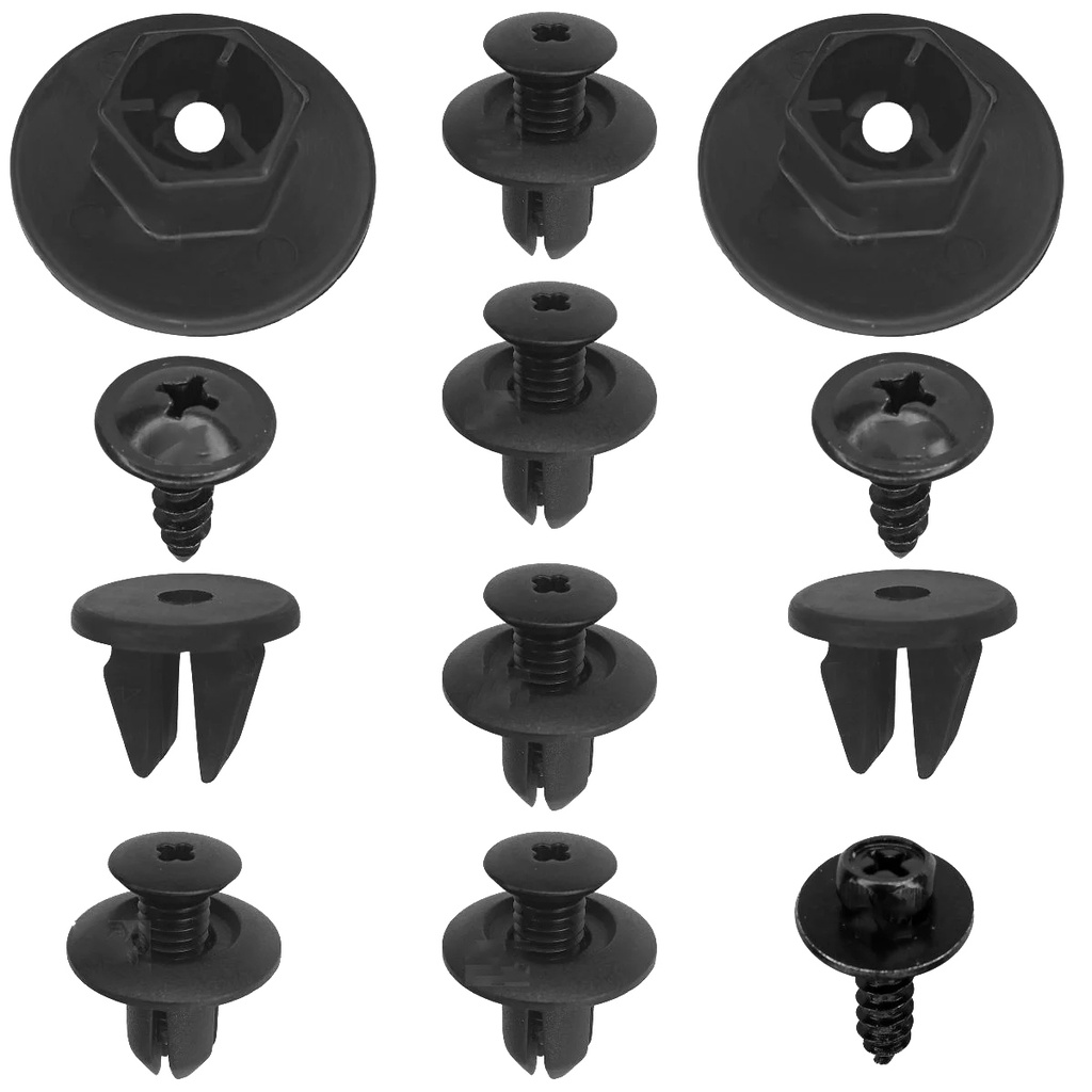 Kit 12 Grampos Fixadores Parachoque Dianteiro Classic Sedan 2010 a 2017 Presilha Plástica Clipe