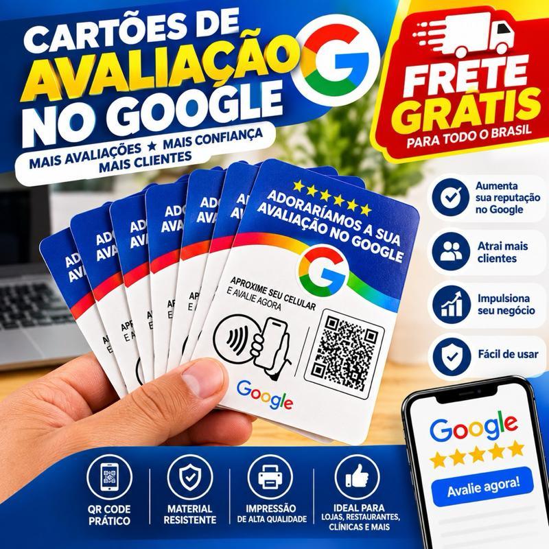 Kit 2 Plaquinhas NFC/ Avaliação Google 10x10cm Tecnologia NFC Passiva Sem Bateria Ideal para EstabelecimentosComerciais