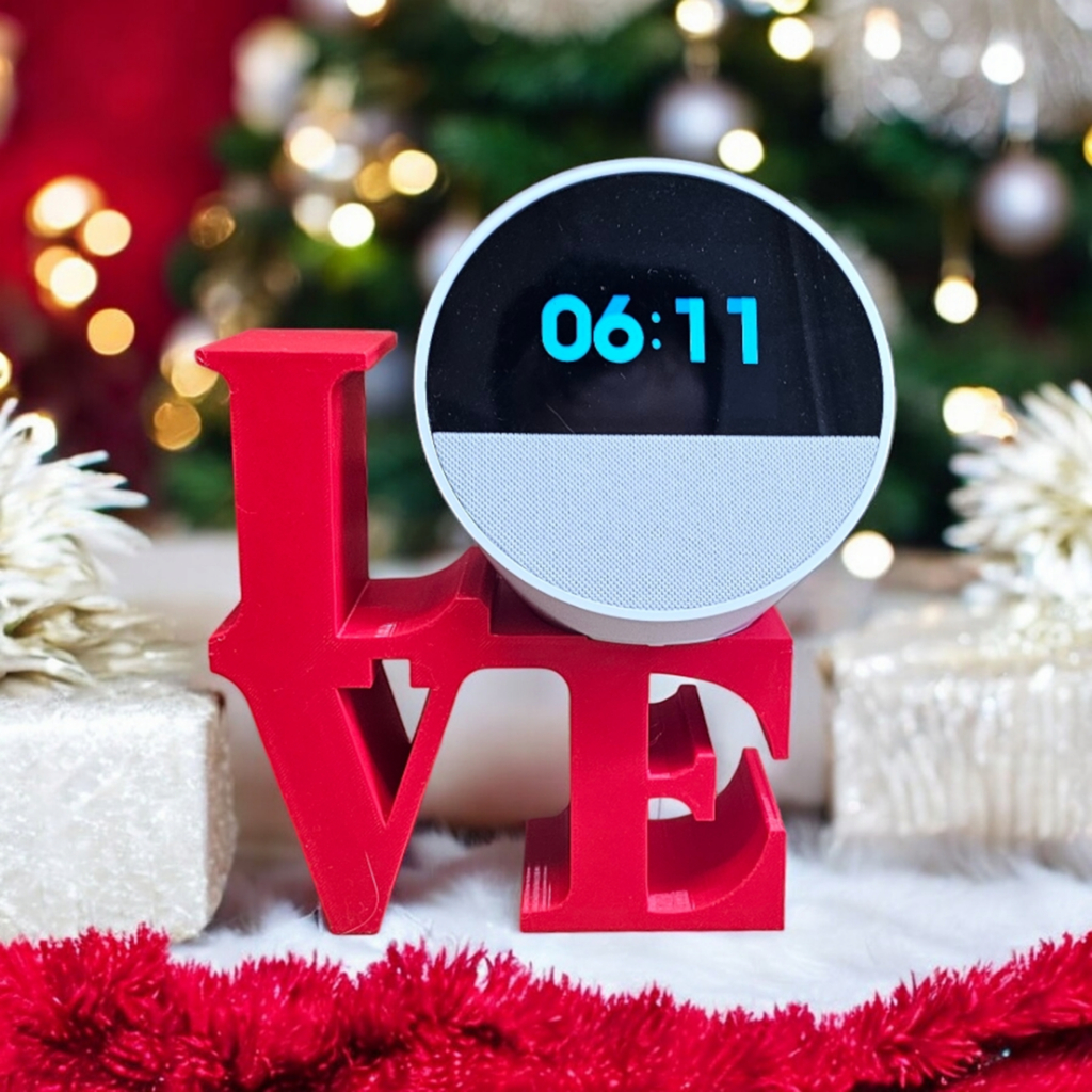 Suporte Alexa Echo SPOT. Tema Amor, Love, Home, Presente, decoração criativa, namorado