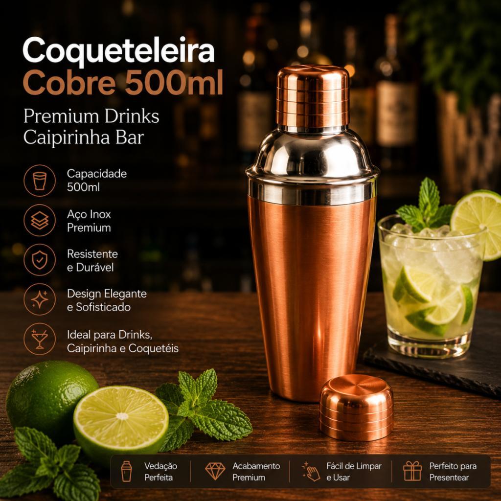 Coqueteleira Caipirinha Drinks Cobre 500ml