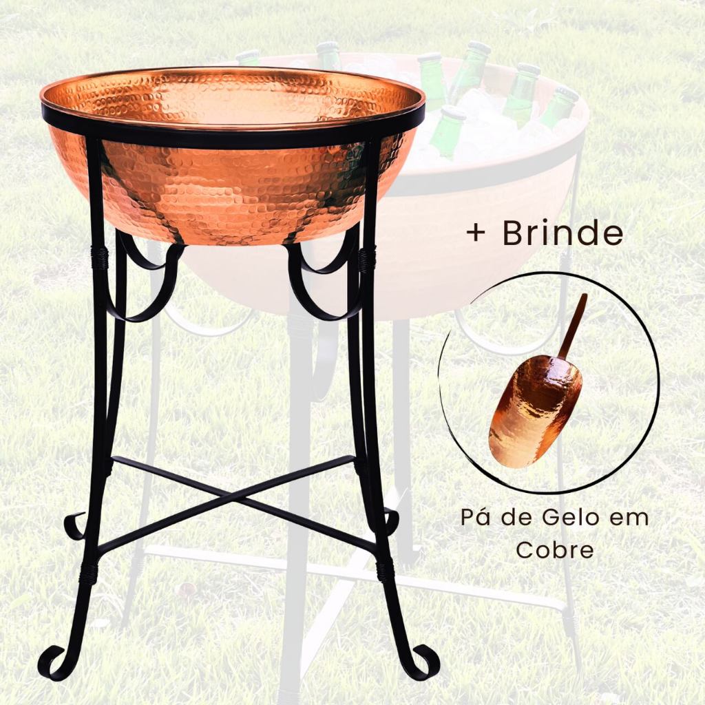 Champanheira Dapper em cobre 30 Litros(Brinde 1 Pá de Gelo em cobre )