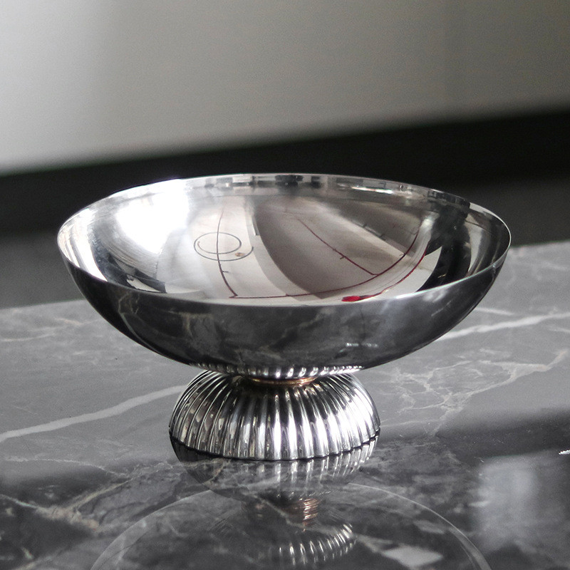 Luxury high-footed fruit tray decoration for model home living room, modern art storage tray, coffee table snack bowl ac