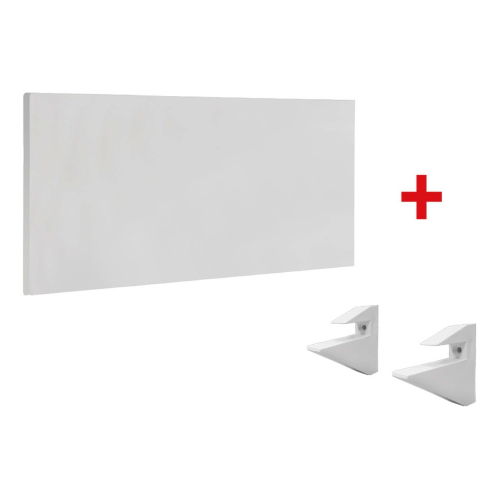 Kit Prateleira Branco Resistente De Parede Mdp Grande 90x25 + Suporte Em Abs Brasforma Kpbb90X25