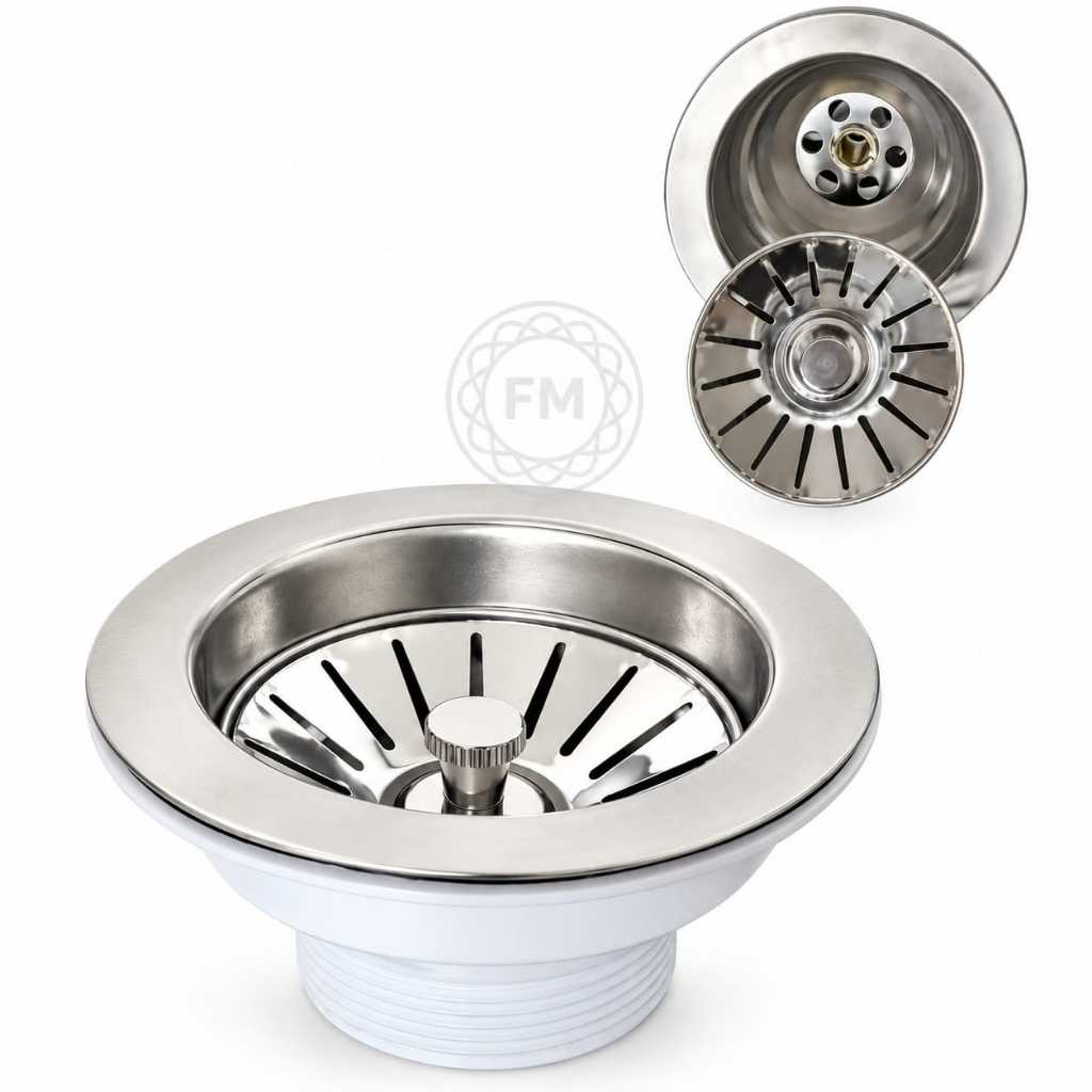 Válvula de Pia de Cozinha Nova de Inox em ABS Americana 3-1/2