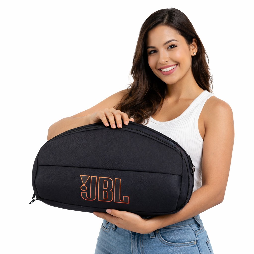 Capa pra Boombox JBL 1 2 3 4 C Bolso Externo Acessórios Compacta Reforçada Alça Dupla Interior Macio