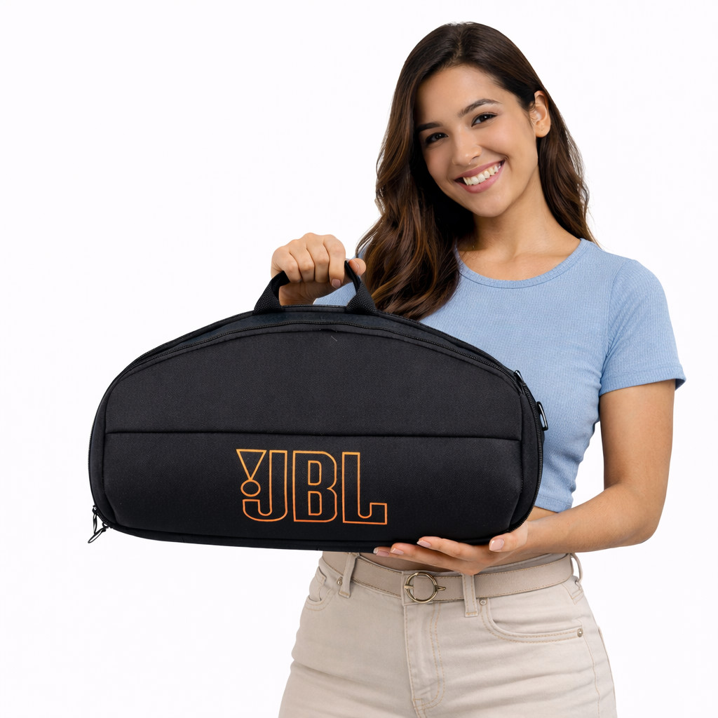 Case Boombox JBL 1 2 3 e 4 Capa Interior Macio Com Bolso Externo Alça Dupla Resistente a Respingos