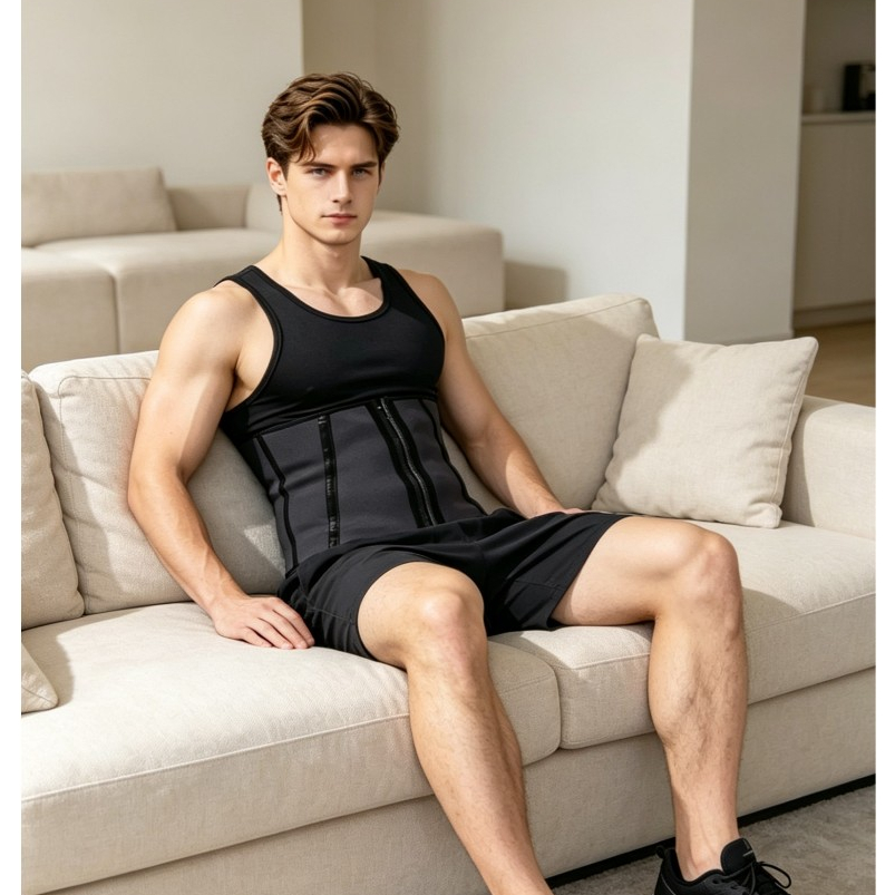 Cinta Abdominal Modeladora Cotton Masculina Waist Trainer Esbelt