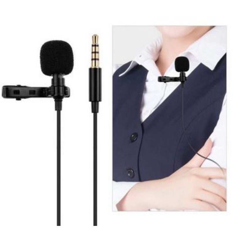Microfone Lapela Lavalier Microphone P2 3,5mm Adaptor Celular