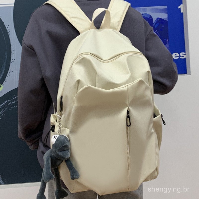 Simples grande capacidade ins cor sólida mochila de computador universidade saco de escola secundária série Mori Campus