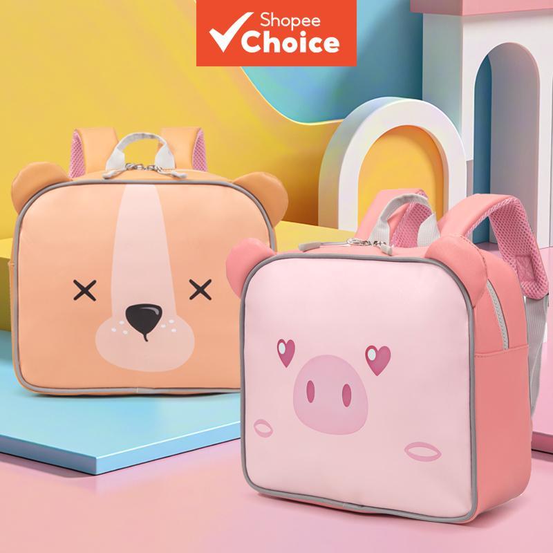 Mochila Infantil Pu Com Trela De Segurança Cartoon Animal Series (koala/Porco/Urso) Fechamento Zíper Para Uso Diário E E