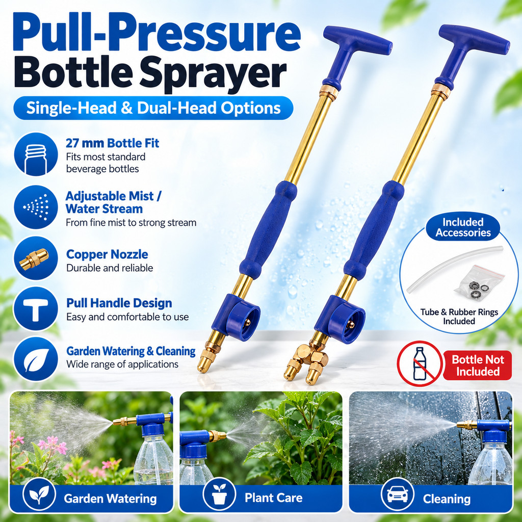 Irrigation Sprayer Single Dual Head Atomizing Misting Nozzle Push Pull High Pressure