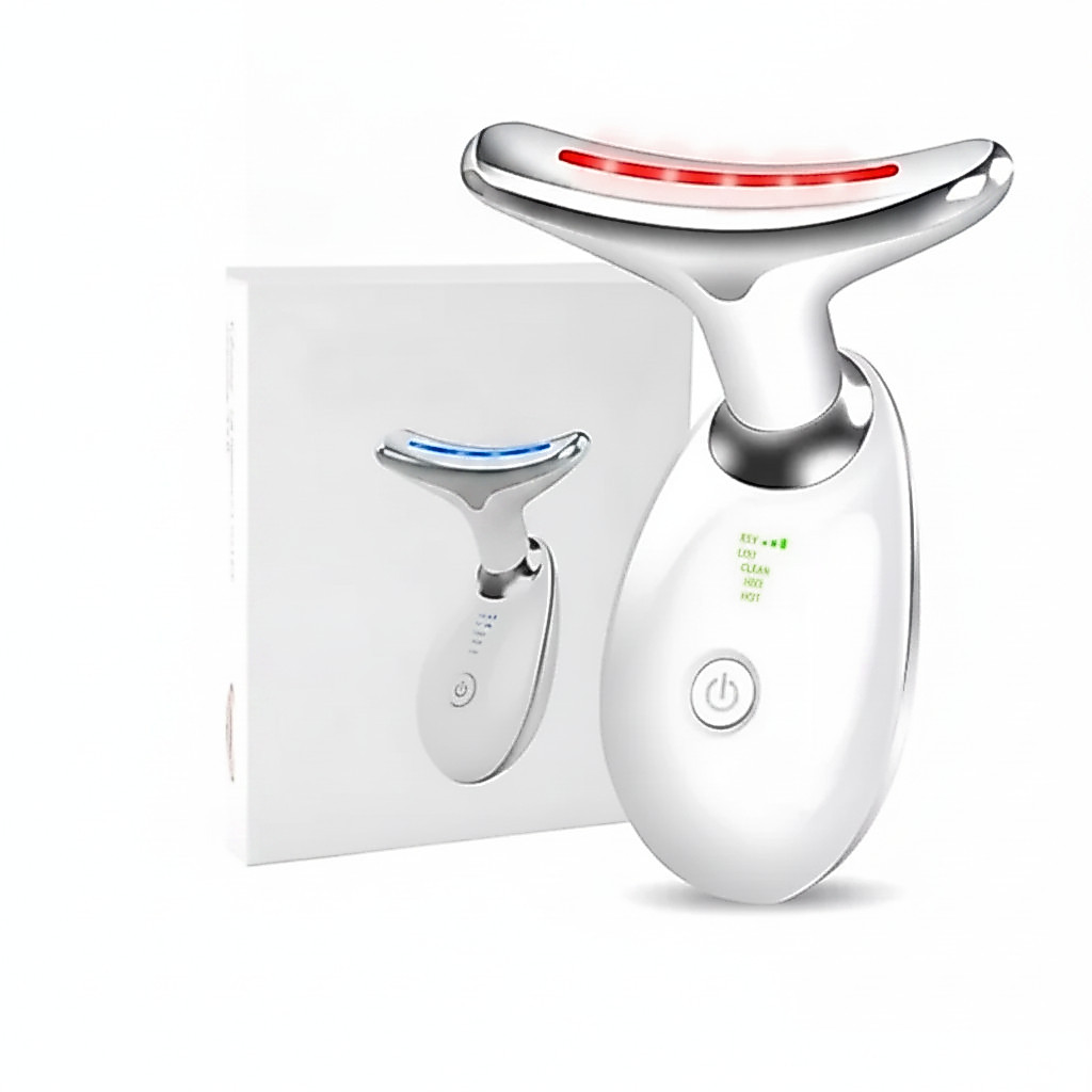 Aparelho Massageador Facial LED + EMS Bivolt para Terapia Rejuvenescedora Antienvelhecimento