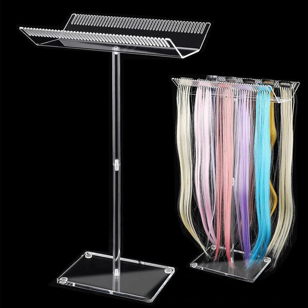 Acrylic Hair Extension Stand.Misforu Wigs Display Rack Stand Wig Extension Holder for Hair Extensions Multi Function Wig