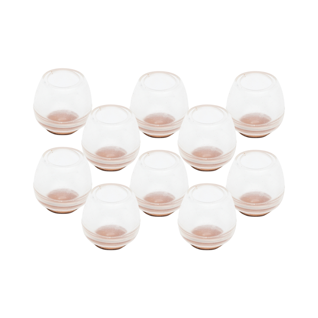 50 Protetor Pé De Cadeira Anti Risco Silicone Feltro 19-28mm