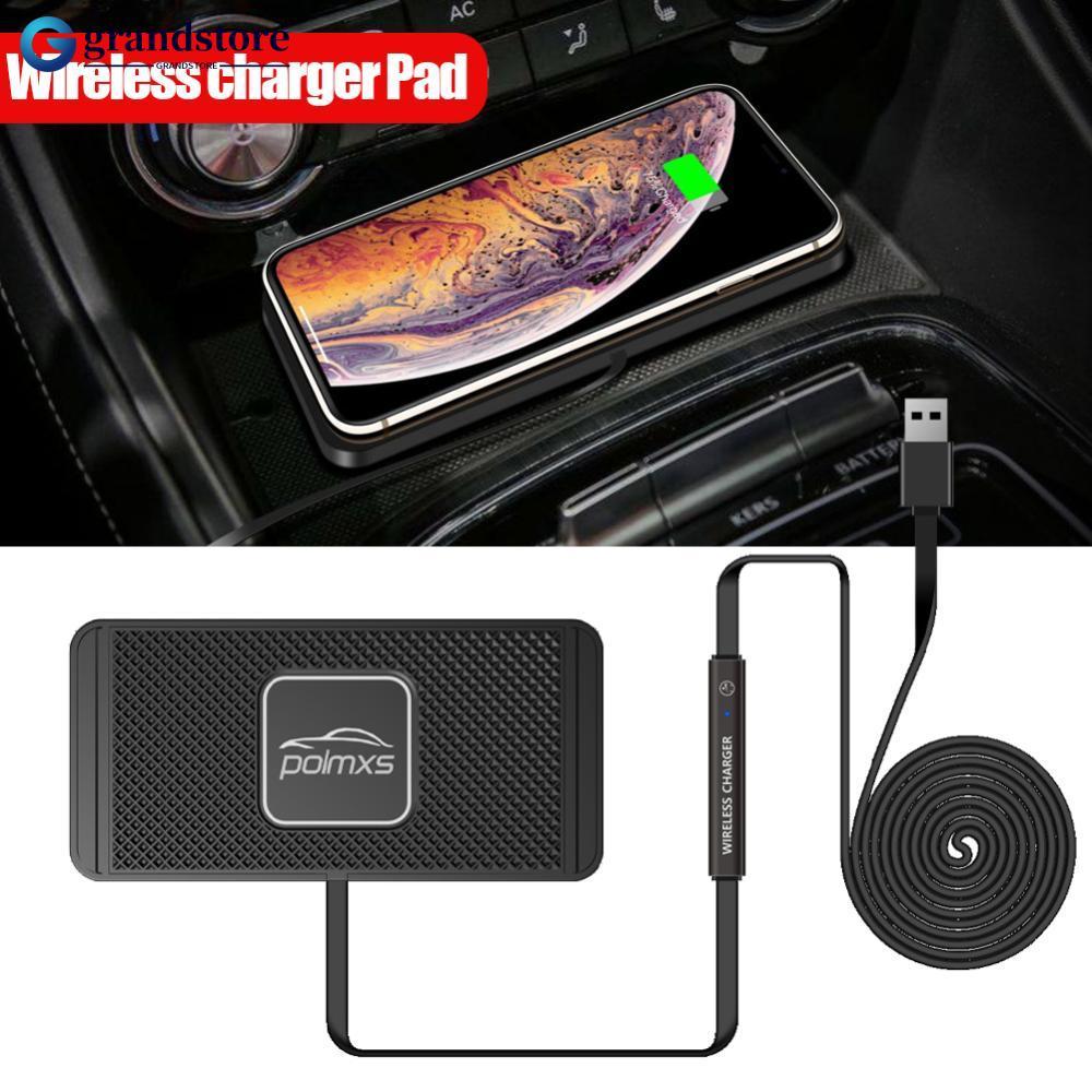 GRANDSTORE Carro Sem Fio Carregador Rápido Silicone Anti-skid Almofada Berço Doca Para Suporte De Carregamento Do Telefo