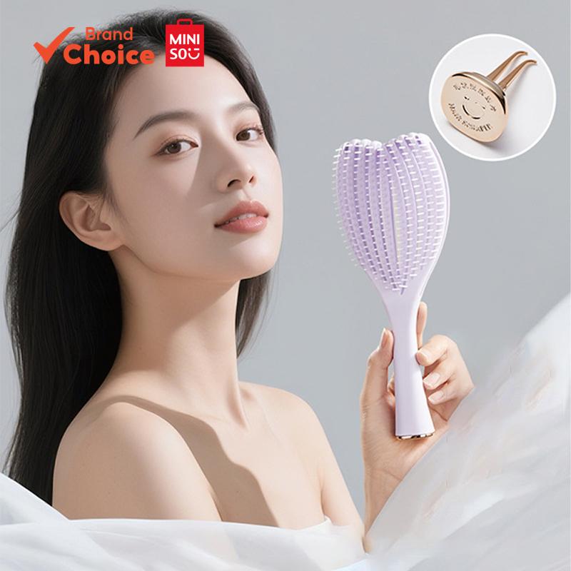 MINISO  Mini série de pentes de massagem elástica Angel Shell, ergonômicos, desembaraçadores e portáteis 8cm × 23,5cm