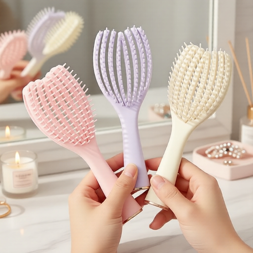 MINISO Pente de massagem elástico Angel Shell, série 23,5x8x4,2cm