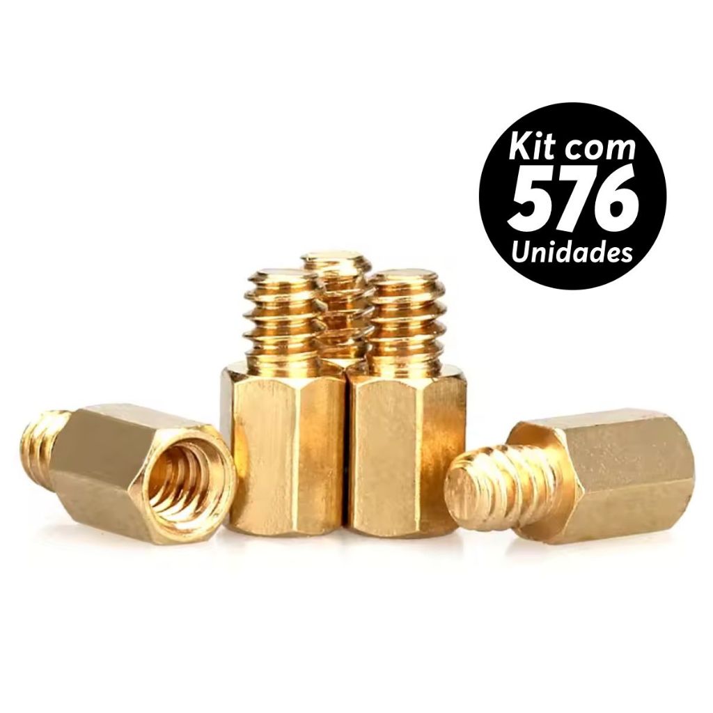 576x Espaçador Suporte Placa Mãe Stand Off Cobre M3x6mm