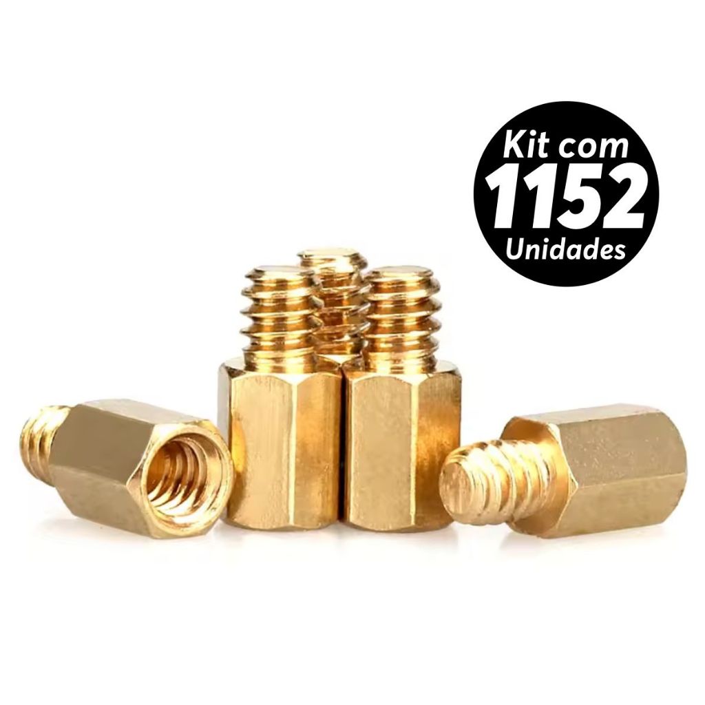 1152x Espaçador Suporte Placa Mãe Stand Off Cobre M3x6mm