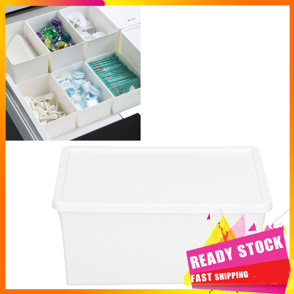 Gfgfgfgg Zerodis caixa de armazenamento plástico desktop bin tote recipiente organizador multifuncional com tampa para