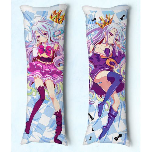 Travesseiro de Abraçar Body Pillow Dakimakura Tam 90X30 Anime No game no Life Shiro 04