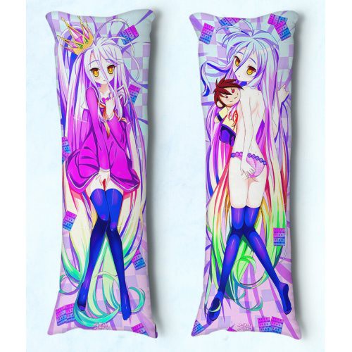 Travesseiro de Abraçar Body Pillow Dakimakura Tam 90X30 Anime No game no Life Shiro 03