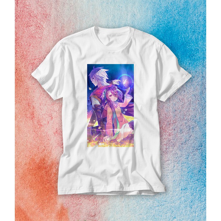 Camiseta No Game No Life anime otaku em poliéster