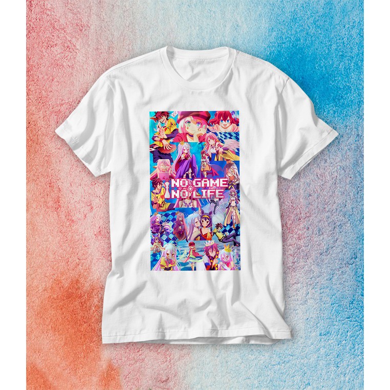 Camiseta No game no life anime otaku em poliester