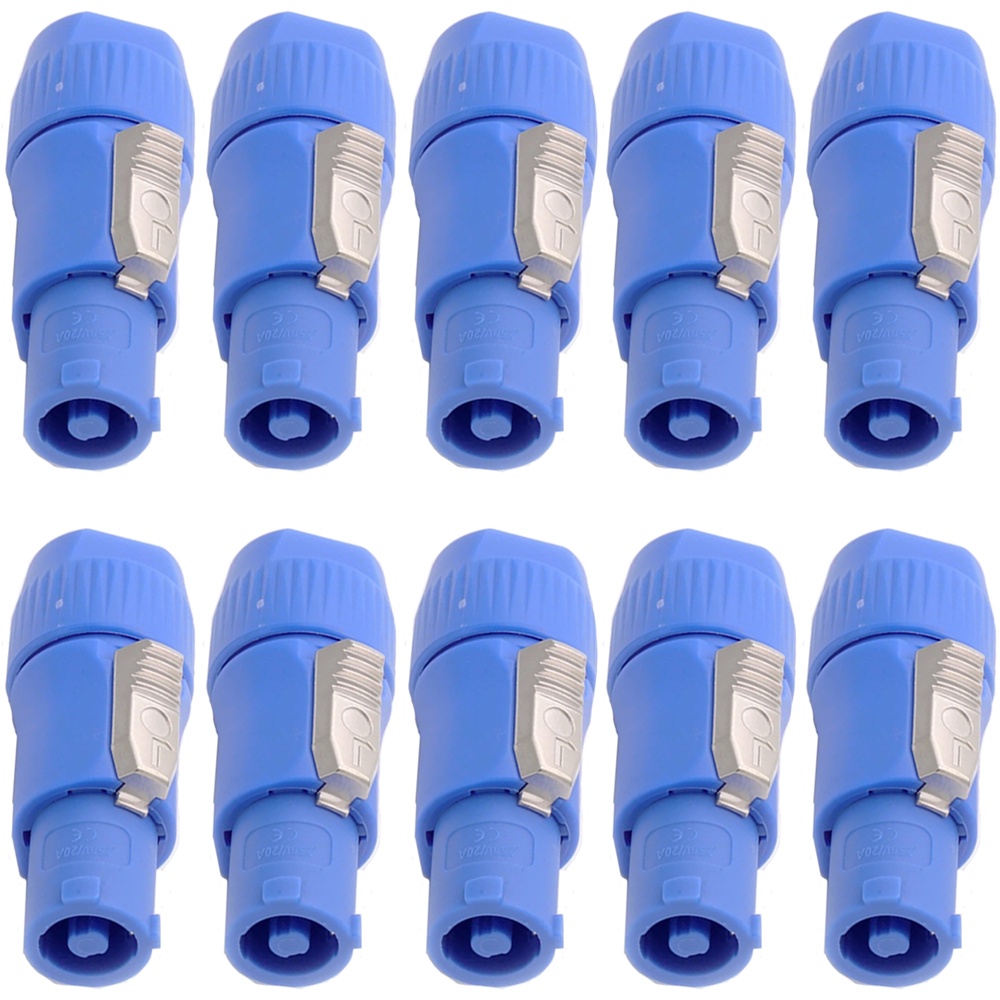 Kit Com 10 Plugs Conectores Speakon Speaker Powercon Linha Macho 3 Vias