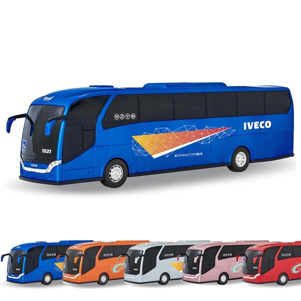 Onibus De Brinquedo Iveco Bus Connection 1:30 MIniatura Detalhado Colecionavel Plastico Rodas Cromadas - Usual Brinquedos